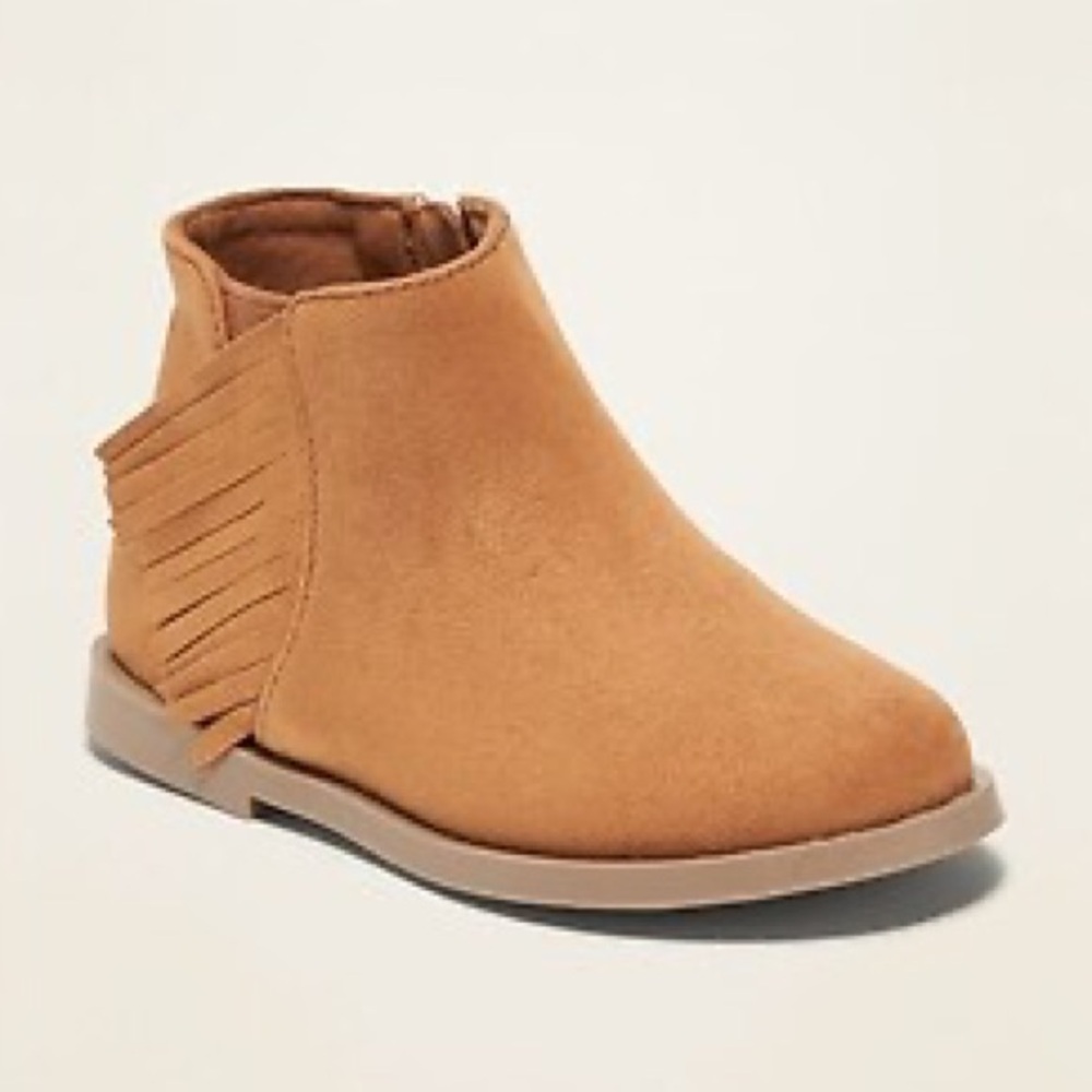 Old Navy Toddler Girls Faux-Suede Side-Fringe Booties | Size 9